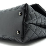 Chanel Coco Handle Small Flap Bag Grained Calfskin & Black Metal