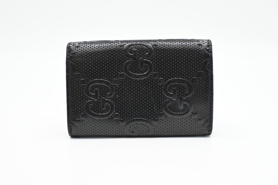 Gucci Key Case in Black Perforated Leather