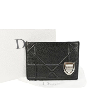 Christian Dior Diorama Cannage Leather  Holder Black