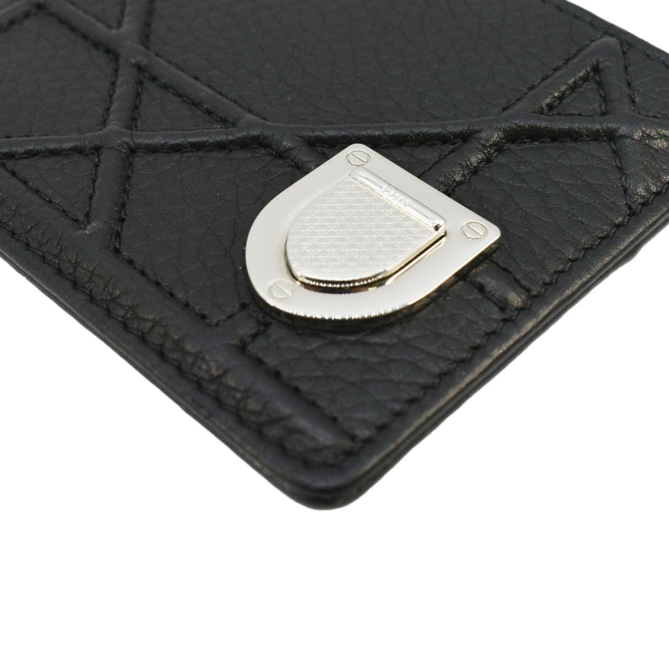 Christian Dior Diorama Cannage Leather  Holder Black