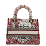 Christian Dior Lady D-Lite Medium Diormour D-Royaume dAmour Motif Canvas Crossbody Bag Multicolor