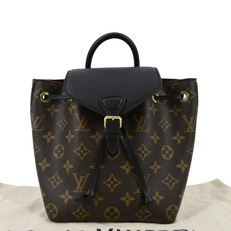 Louis Vuitton Montsouris BB Monogram Canvas Leather Backpack Bag Black