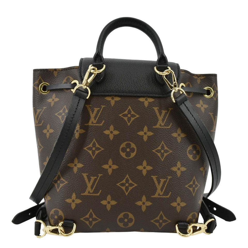 Louis Vuitton Montsouris BB Monogram Canvas Leather Backpack Bag Black