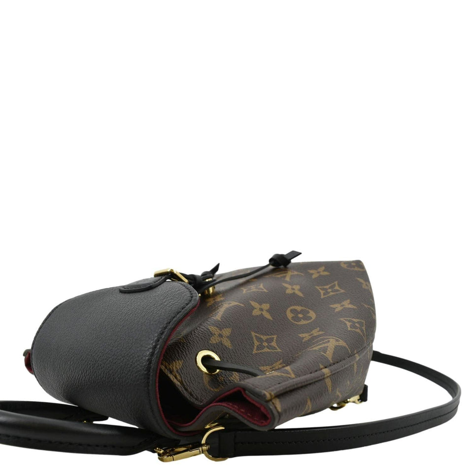 Louis Vuitton Montsouris BB Monogram Canvas Leather Backpack Bag Black