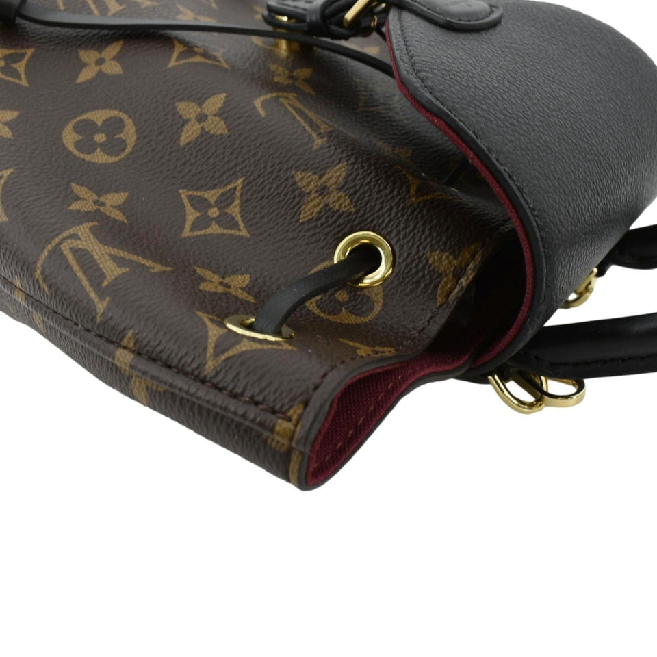 Louis Vuitton Montsouris BB Monogram Canvas Leather Backpack Bag Black