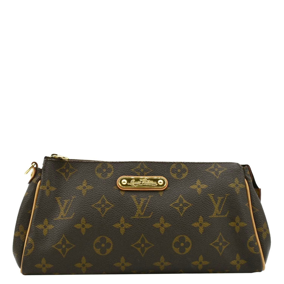 Louis Vuitton Eva Pochette Monogram canvas Clutch Crossbody Bag Brown