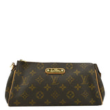 Louis Vuitton Eva Pochette Monogram canvas Clutch Crossbody Bag Brown