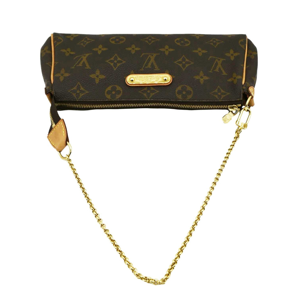 Louis Vuitton Eva Pochette Monogram canvas Clutch Crossbody Bag Brown