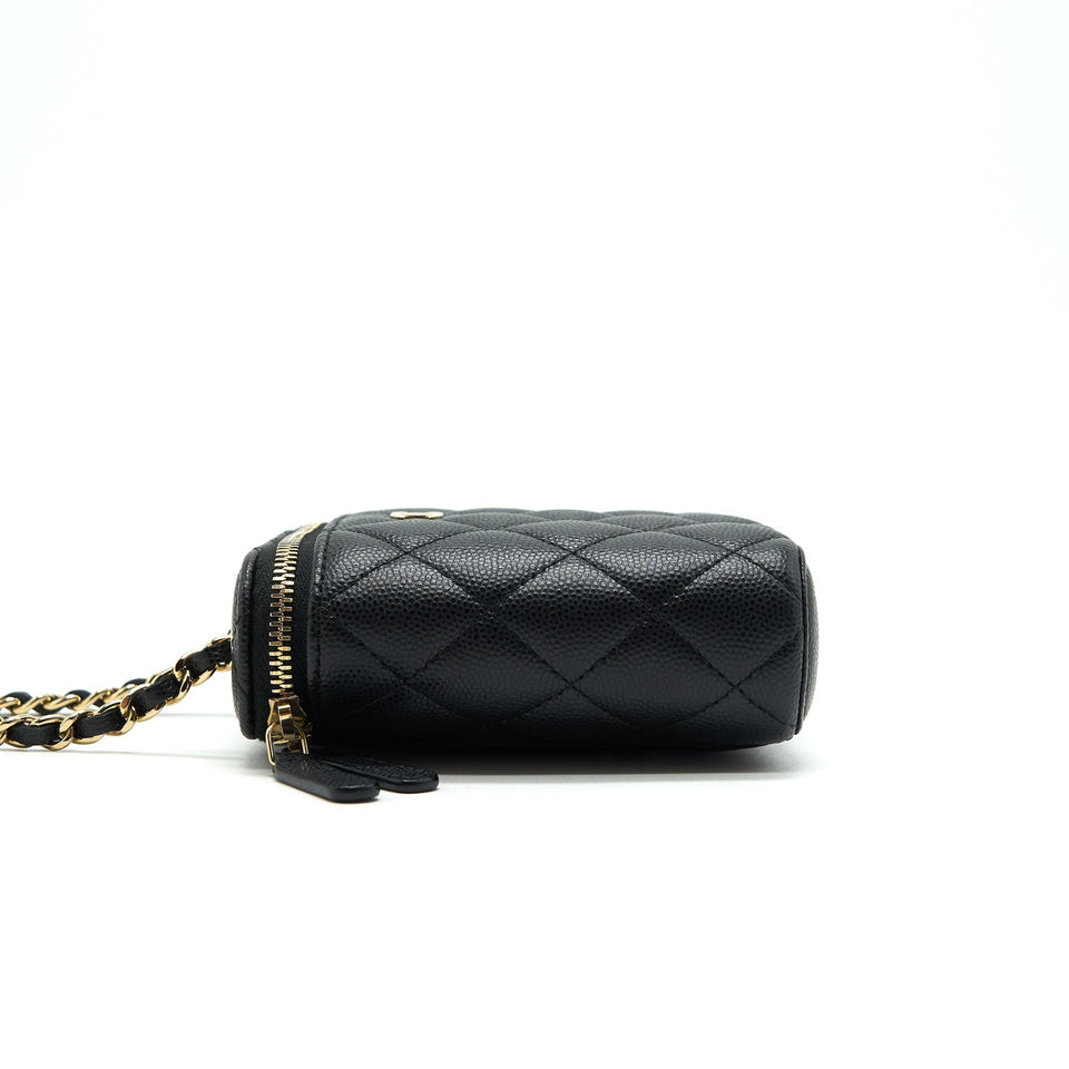 Chanel Long Vanity on Chain Caviar Black L