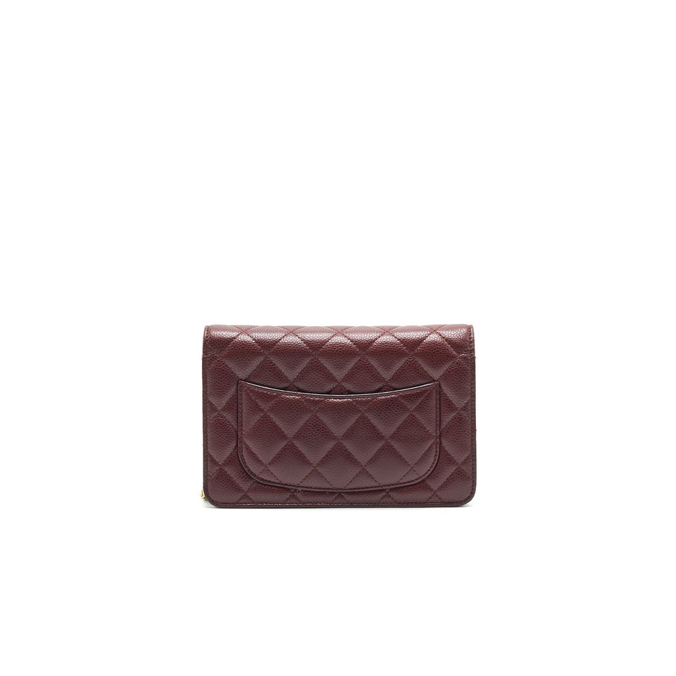 Chanel Burgundy Wallet on Chain Caviar