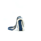 Chanel Denim Shearling Hieroglyph Flap Blue