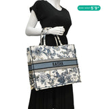 Christian Dior Book Butterfly Embroidered Canvas Tote Bag White
