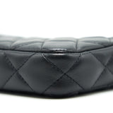 Chanel Double Zip Clutch with Chain Lambskin Black