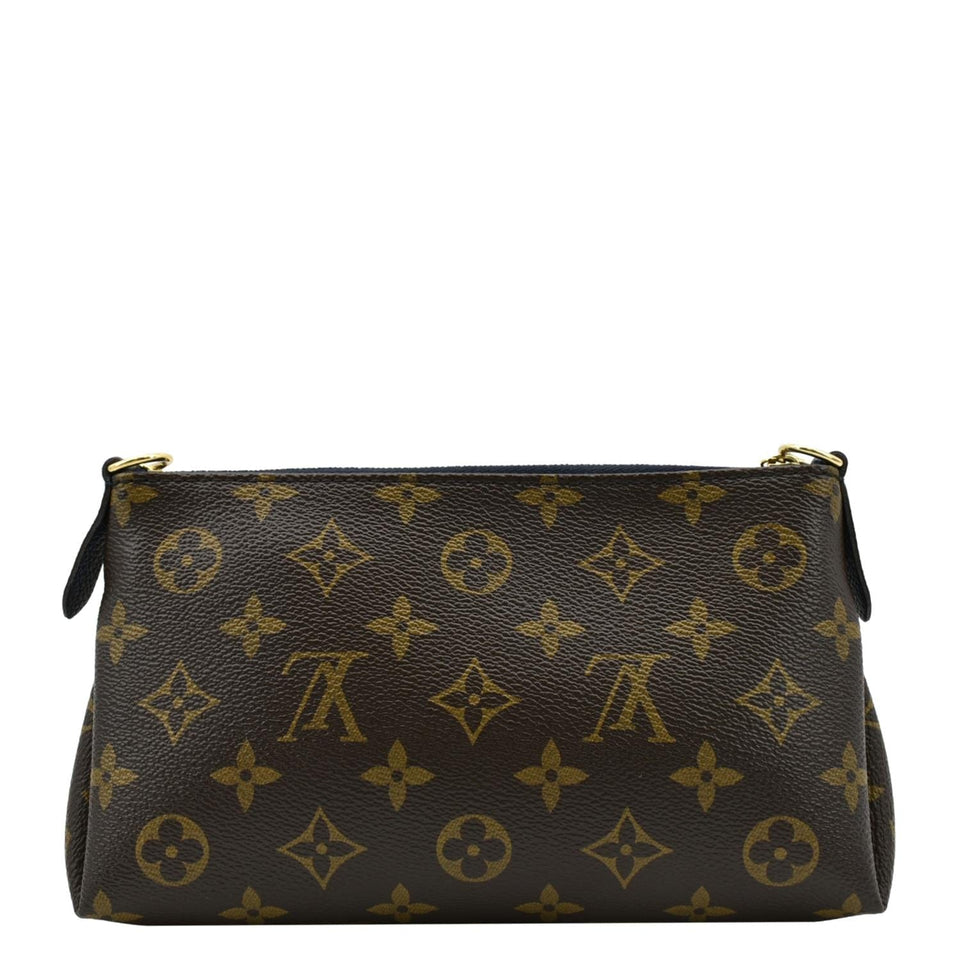 Louis Vuitton Pallas Monogram Canvas Clutch Crossbody Bag Navy Blue