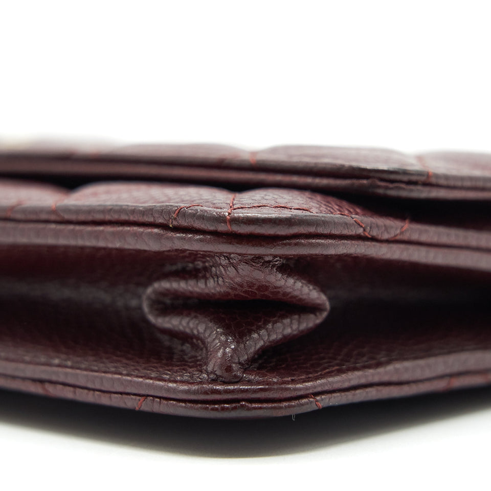 Chanel Burgundy Wallet on Chain Caviar