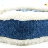 Chanel Denim Shearling Hieroglyph Flap Blue