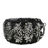 Chanel Round Tweed Clutch Crossbody Bag Black