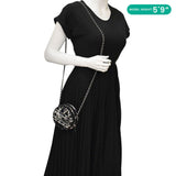 Chanel Round Tweed Clutch Crossbody Bag Black