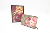 Gucci Card Case Wallet in Pink Blooms GG Canvas