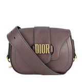 Christian Dior D Fence Calfskin Leather Saddle Bag Purple