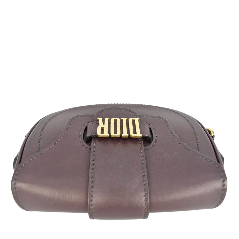 Christian Dior D Fence Calfskin Leather Saddle Bag Purple