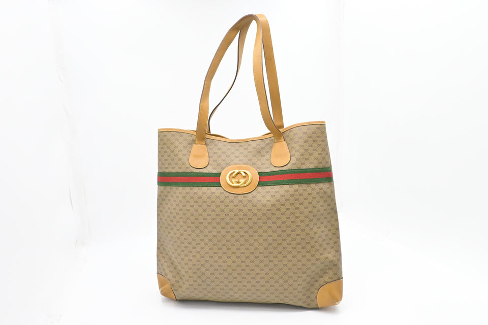 Gucci Sherry Line Tote in Brown Micro GG Supreme Canvas