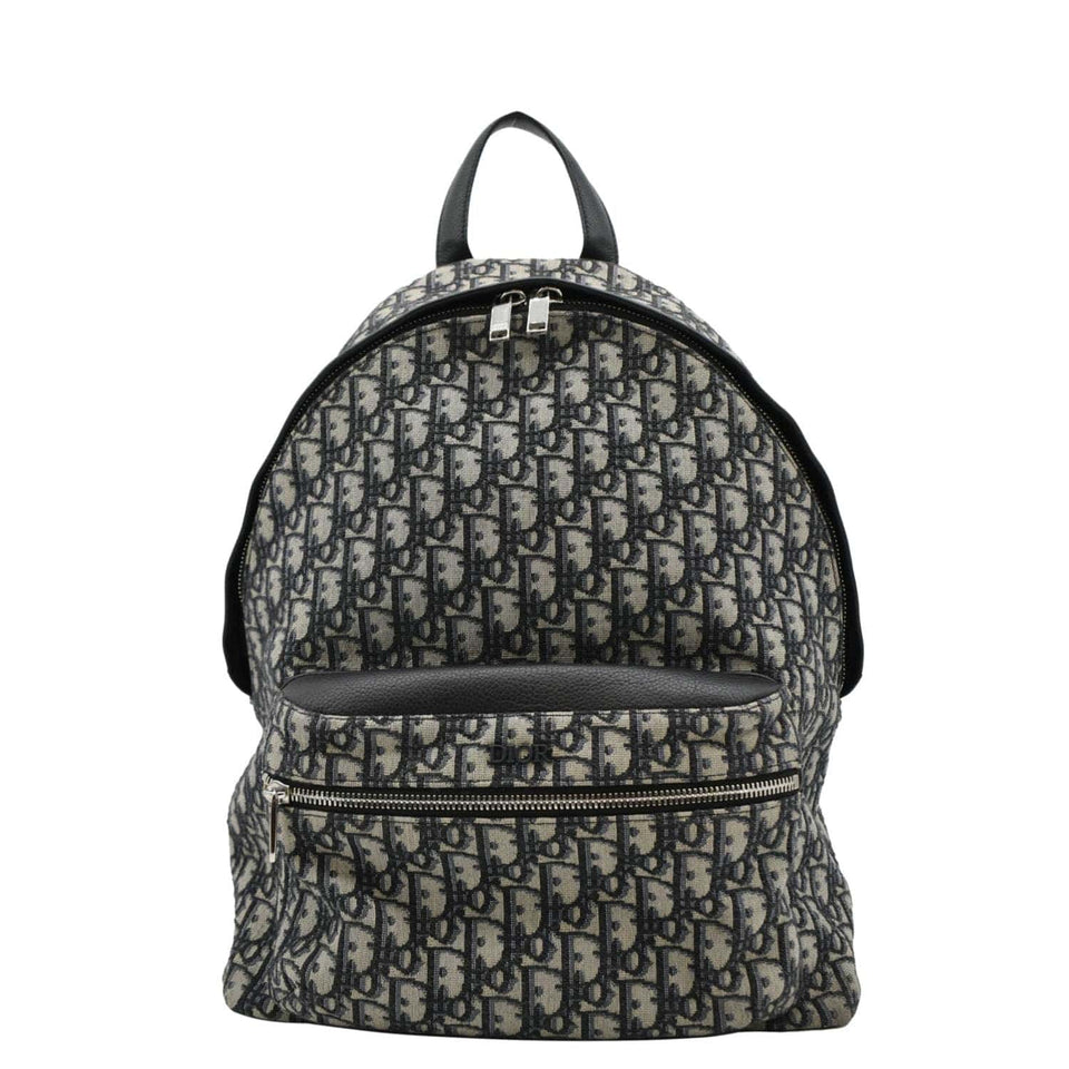 Christian Dior Kids Rider Mini Oblique Jacquard Backpack Beige
