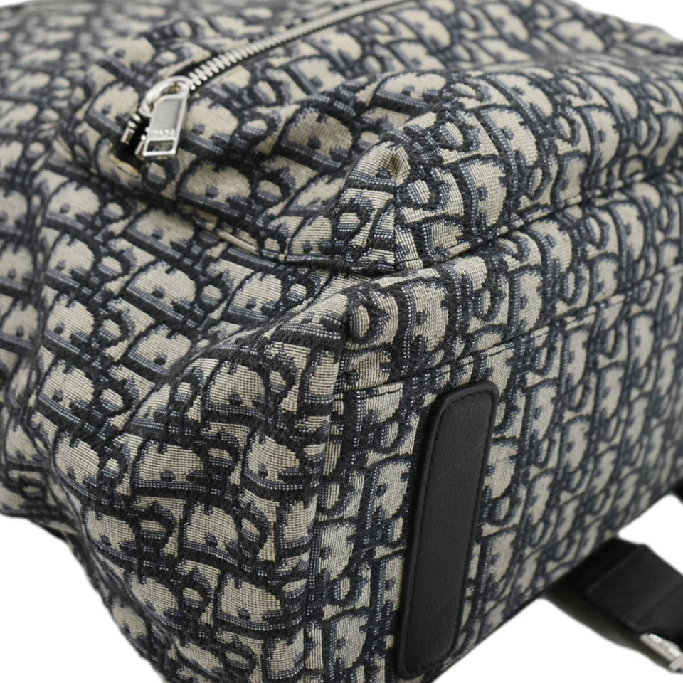 Christian Dior Kids Rider Mini Oblique Jacquard Backpack Beige