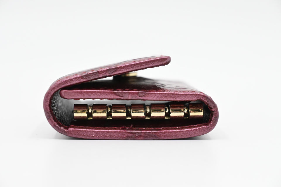 Gucci Key Pouch in Raspberry Metalic Guccissima Leather