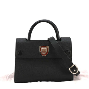 Christian Dior Diorever Flap Leather Shoulder Bag Black