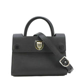 Christian Dior Diorever Flap Leather Shoulder Bag Black