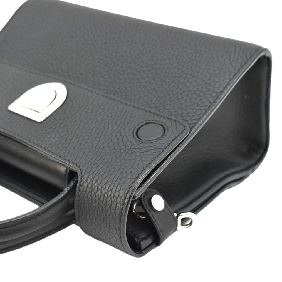 Christian Dior Diorever Flap Leather Shoulder Bag Black
