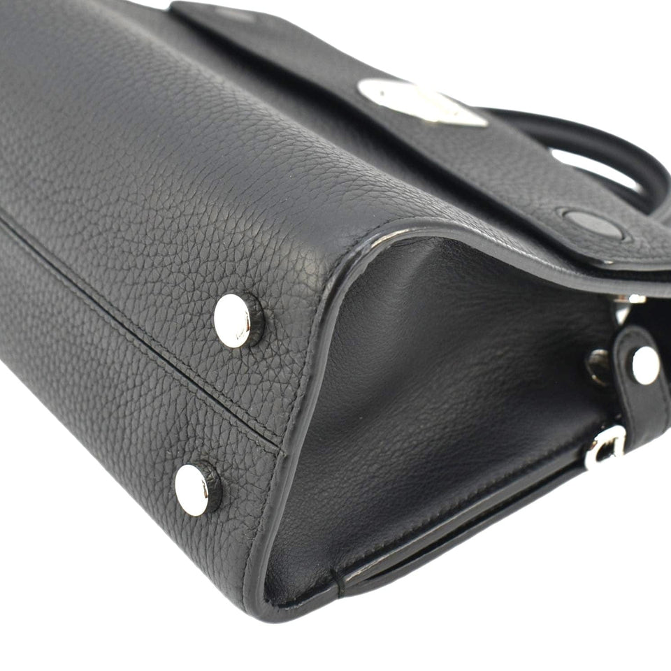 Christian Dior Diorever Flap Leather Shoulder Bag Black