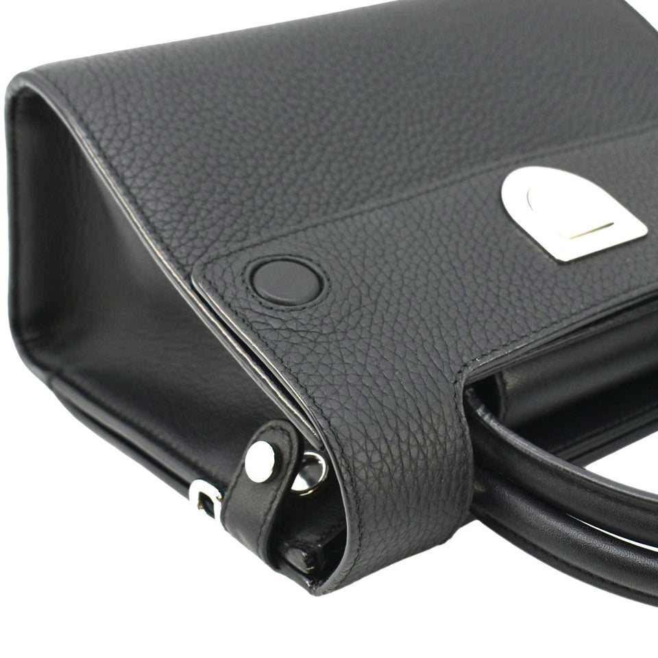 Christian Dior Diorever Flap Leather Shoulder Bag Black