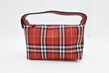 Burberry Wristlet in Red Check Canvas
