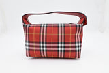 Burberry Wristlet in Red Check Canvas