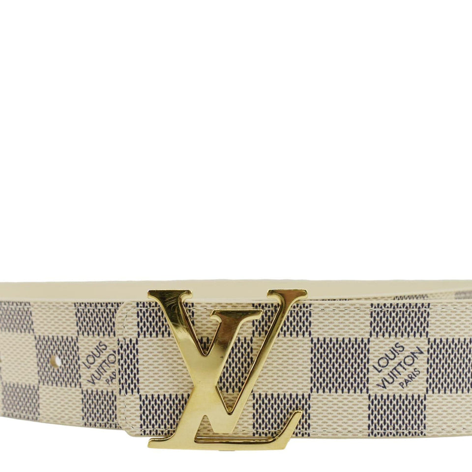 Louis Vuitton Damier Azur LV Initiales Belt White