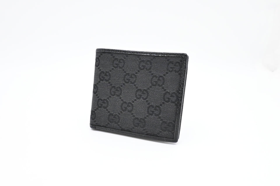 Gucci Compact Bifold Wallet in Black Canvas