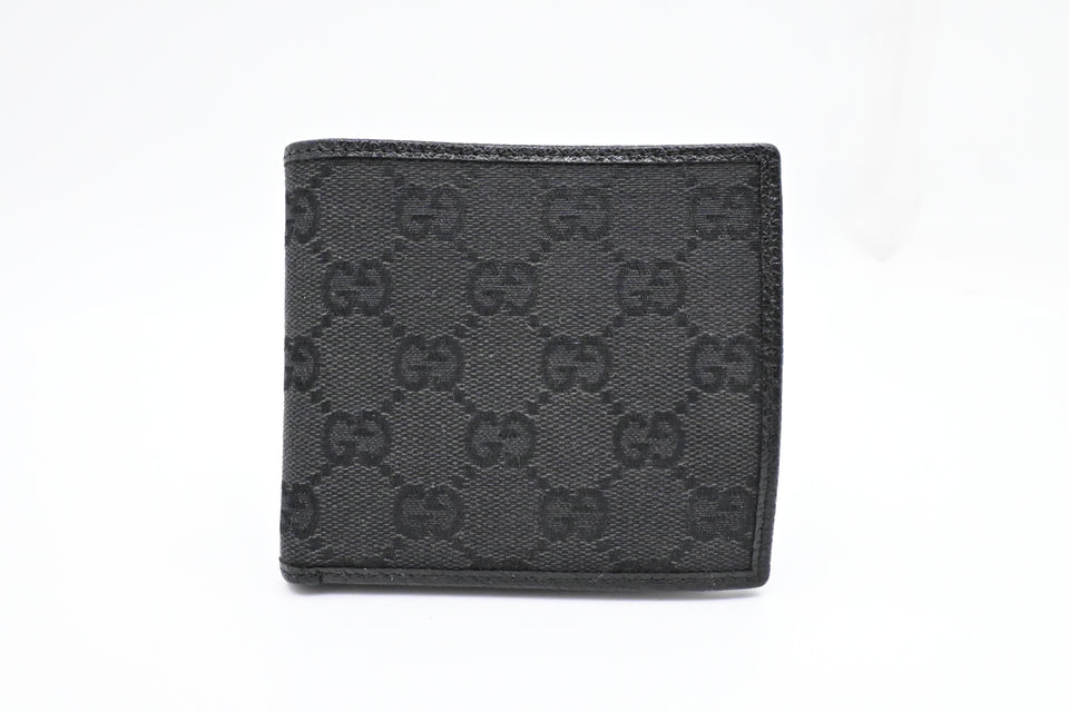 Gucci Compact Bifold Wallet in Black Canvas