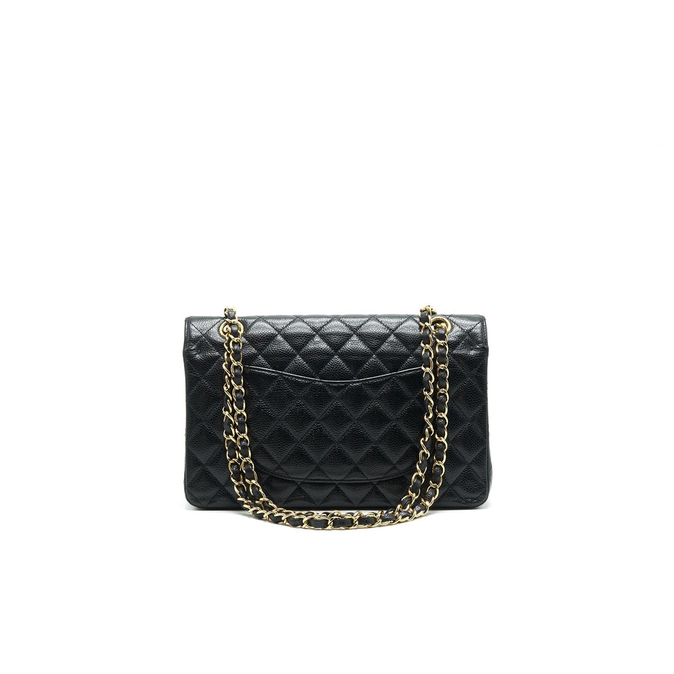 Chanel Medium Classic Double Flap Bag Caviar Black  Serial16