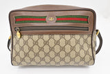 Gucci Crossbody Bag in GG Supreme Canvas & Brown Leather
