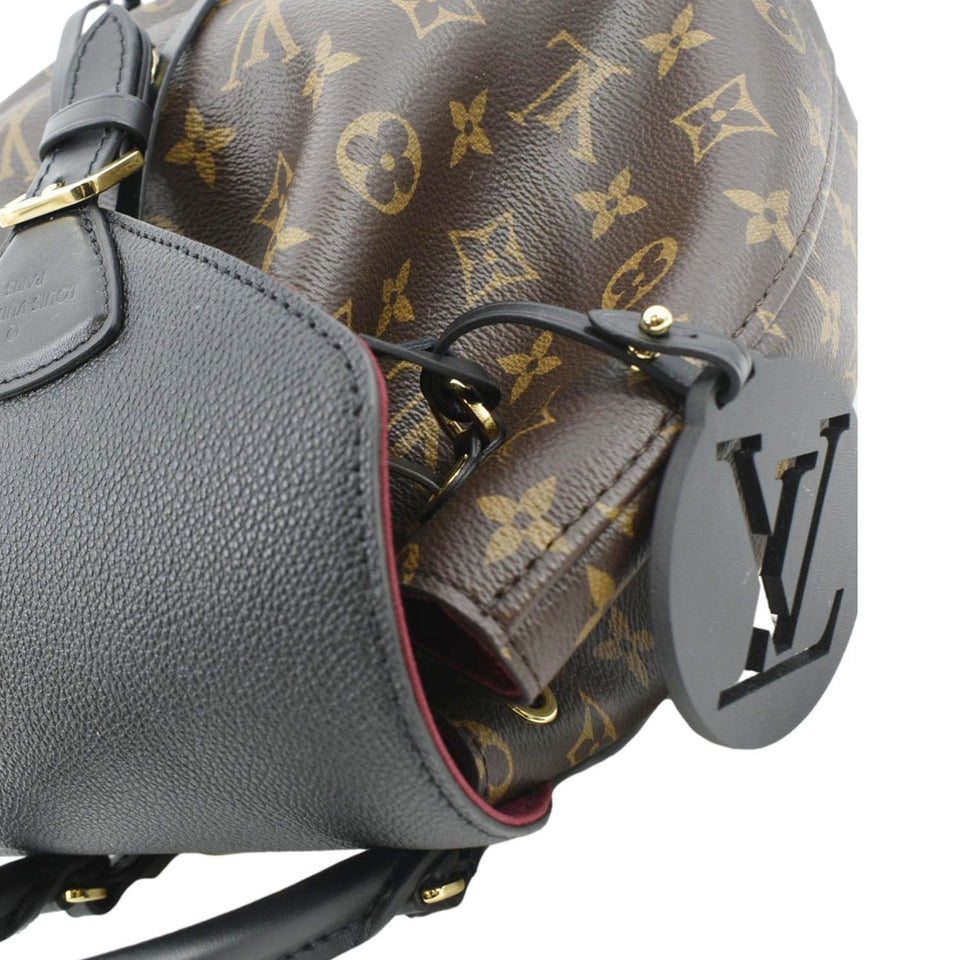 Louis Vuitton Montsouris NM Monogram Canvas Leather Backpack Bag Black