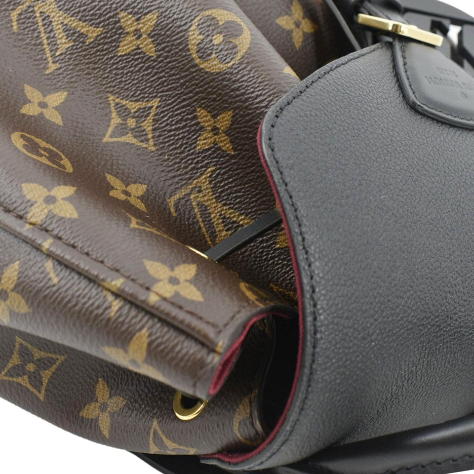 Louis Vuitton Montsouris NM Monogram Canvas Leather Backpack Bag Black