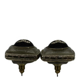 Chanel Square Clip-on Metal Glass Pearl Strass Earrings Black