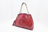 Gucci Soho Chain Shoulder Bag in Pink Red Leather