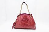 Gucci Soho Chain Shoulder Bag in Pink Red Leather
