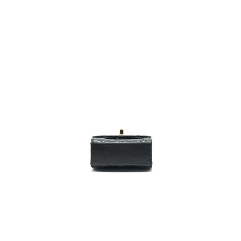 Chanel LAMBSKIN QUILTED MINI TRENDY CC CHAIN WALLET BLACK
