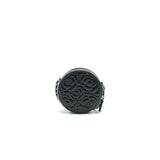 Chanel Camellia Round Clutch With Chain Black