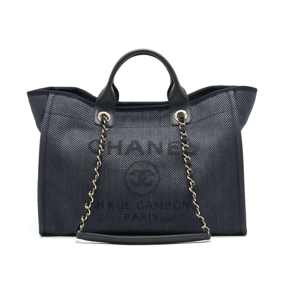 Chanel Medium Deauville Tote In Black