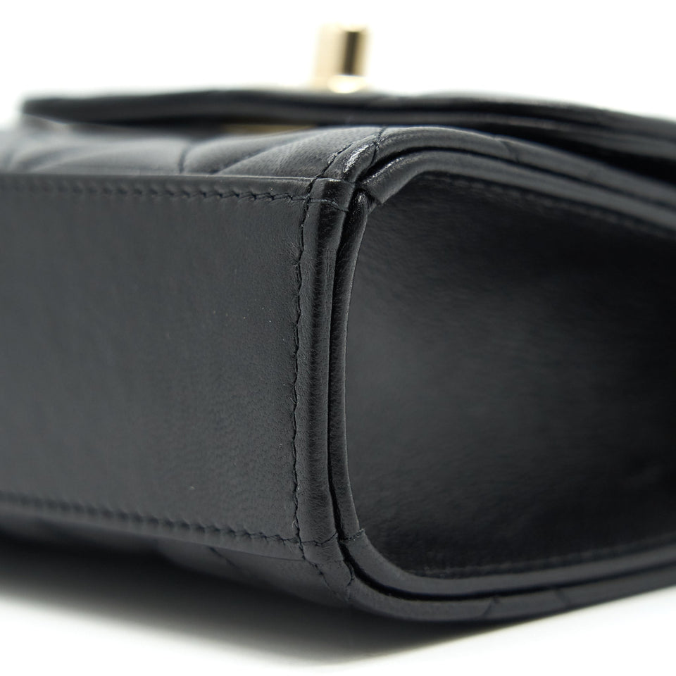 Chanel LAMBSKIN QUILTED MINI TRENDY CC CHAIN WALLET BLACK